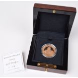 Royal Mint, Sir Winston Churchill, Gold Proof Five Pounds, Jersey.