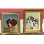 English school, 19th/20th century, two dog portraits, oil (2) Condition reports not available for