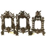 Three Victorian case iron picture frames. Condition reports not available for this auction