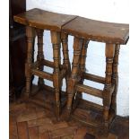 Two 20th century oak bar stools Condition reports not available for this auction