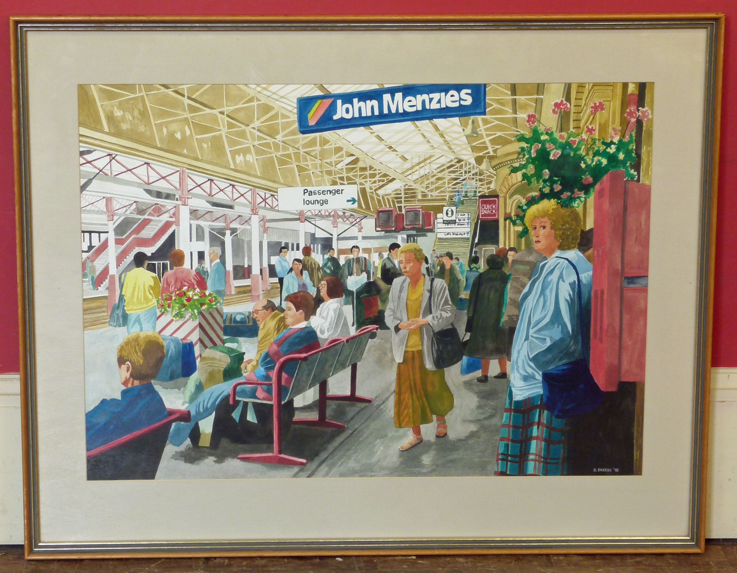 D Sheen Crewe Station watercolour Condition reports not available for this auction