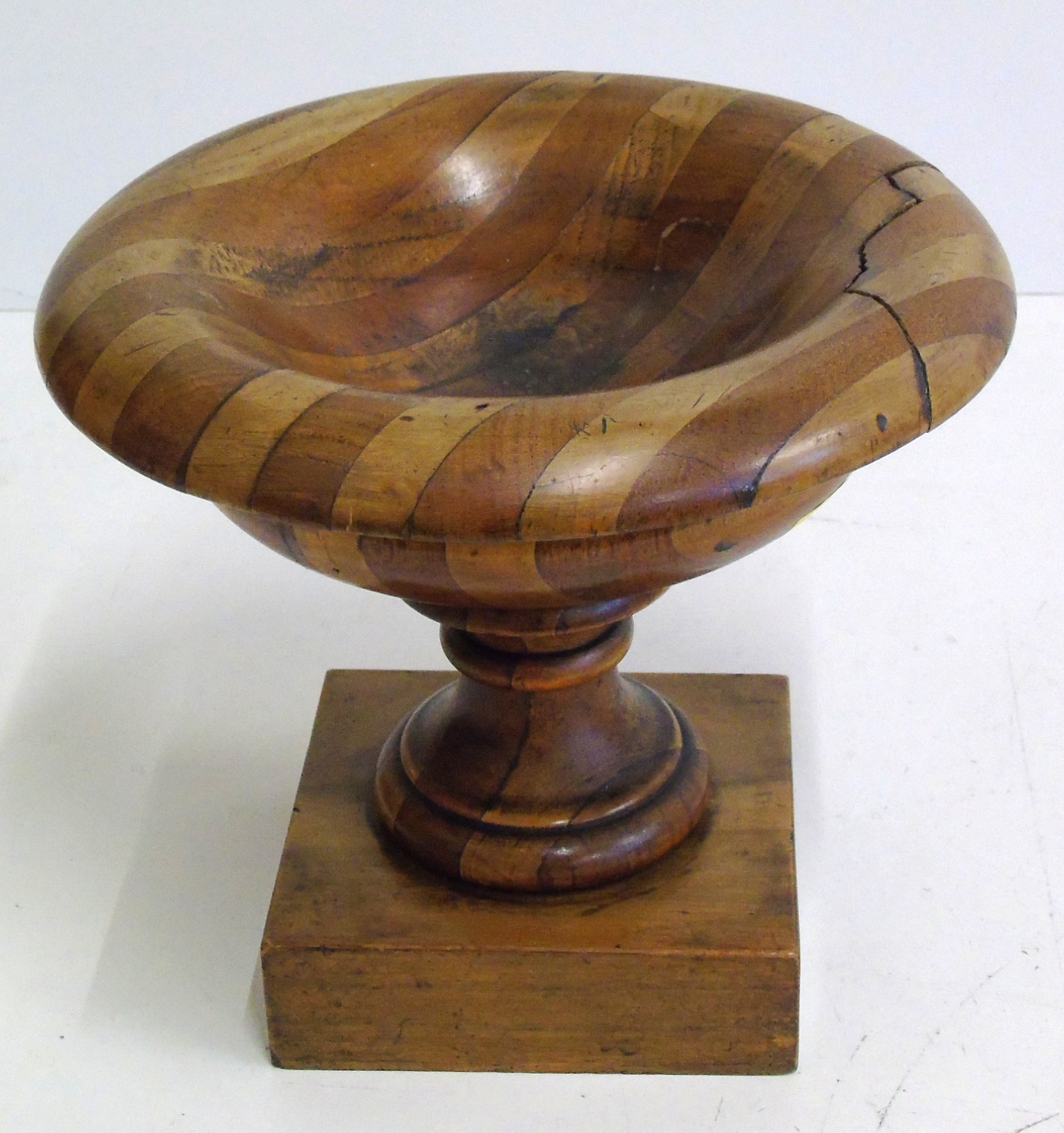 Scottish Laburnum and holly treen tazza 25cm diameter Condition reports not available for this