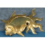 Brass fish dish with glass eyes Condition reports not available for this auction