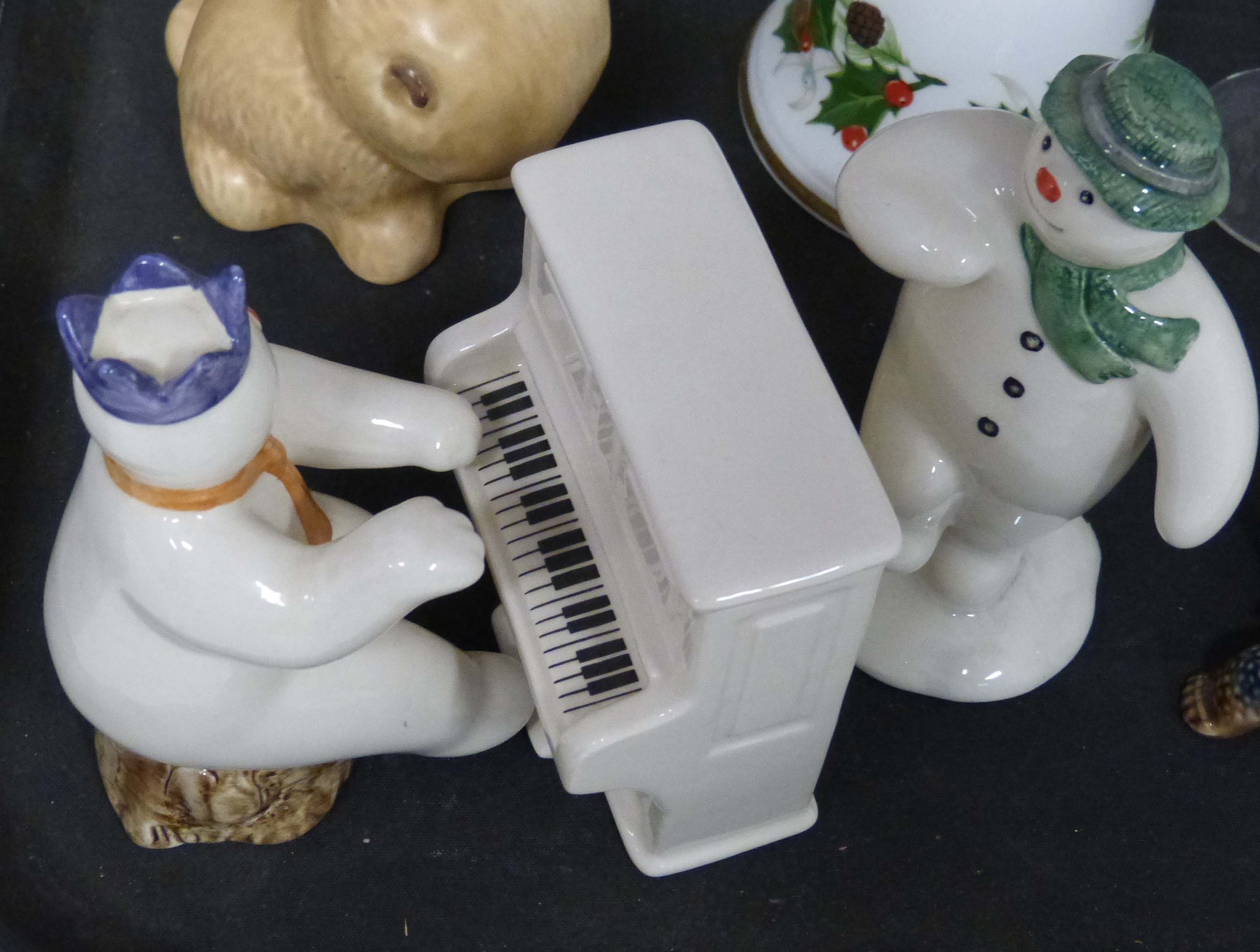 Royal Doulton Snowman, Pianist Snowman, and Snowman's Piano, Wade Tortoise, Sylvac Rabbit, a - Image 2 of 4