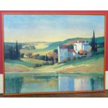 Max Hayslette oileograph of Tuscan landscape Condition reports not available for this auction