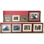 Eight framed copy photographs, Broadway stars travelling from Southampton Docks, Blanch Street,