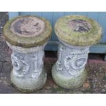 A pair of precast garden pedestals Condition reports not available for this auction