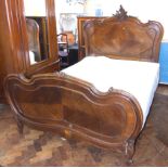 French walnut double bed with Sleepwell Backcare Range mattress. Condition reports not available for