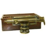 Cased brass surveyors level by Gargorys Birmingham. Condition reports not available for this
