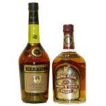 One bottle of Chivas Regal blended Scotch whiskey and one bottle of U.S Martele cognac Condition