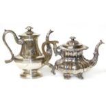 Two Sheffield Plate teapots early 19th century Condition reports not available for this auction