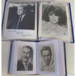 Two albums containing autographs and photographs of movie and T.V stars ie. Peter Finch, Joan