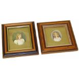 Pair of Sybil Parker framed miniature, Deborah and Daisy complete with receipt Condition reports not