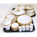 Royal Doulton. "Royal Gold" part dinner service 62 pieces 9 coffee cups, 10 saucers 1 coffee pot, 11
