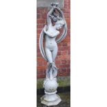 Pre cast garden ornament naked young woman with flowing robes Condition reports not available for
