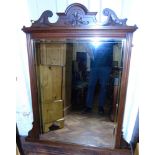 Late Victorian mahogany over mantle mirror 119cm wide and 140cm tall Condition reports not available