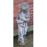Precast garden ornament of partially robed young woman Condition reports not available for this