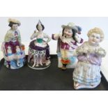 Four Contra Boehme tobacco porcelain jars the largest measures 24cm high Condition reports not