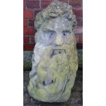 Precast garden ornament of bearded mythical figure Condition reports not available for this auction
