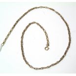 An early 20th century chain, with later extension links and spring clasp, length 46.5cm, gross