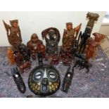 Quantity of mixed African and Asian figures Condition reports not available for this auction