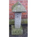 Precast garden pedestal with pierced column and pitched root Condition reports not available for