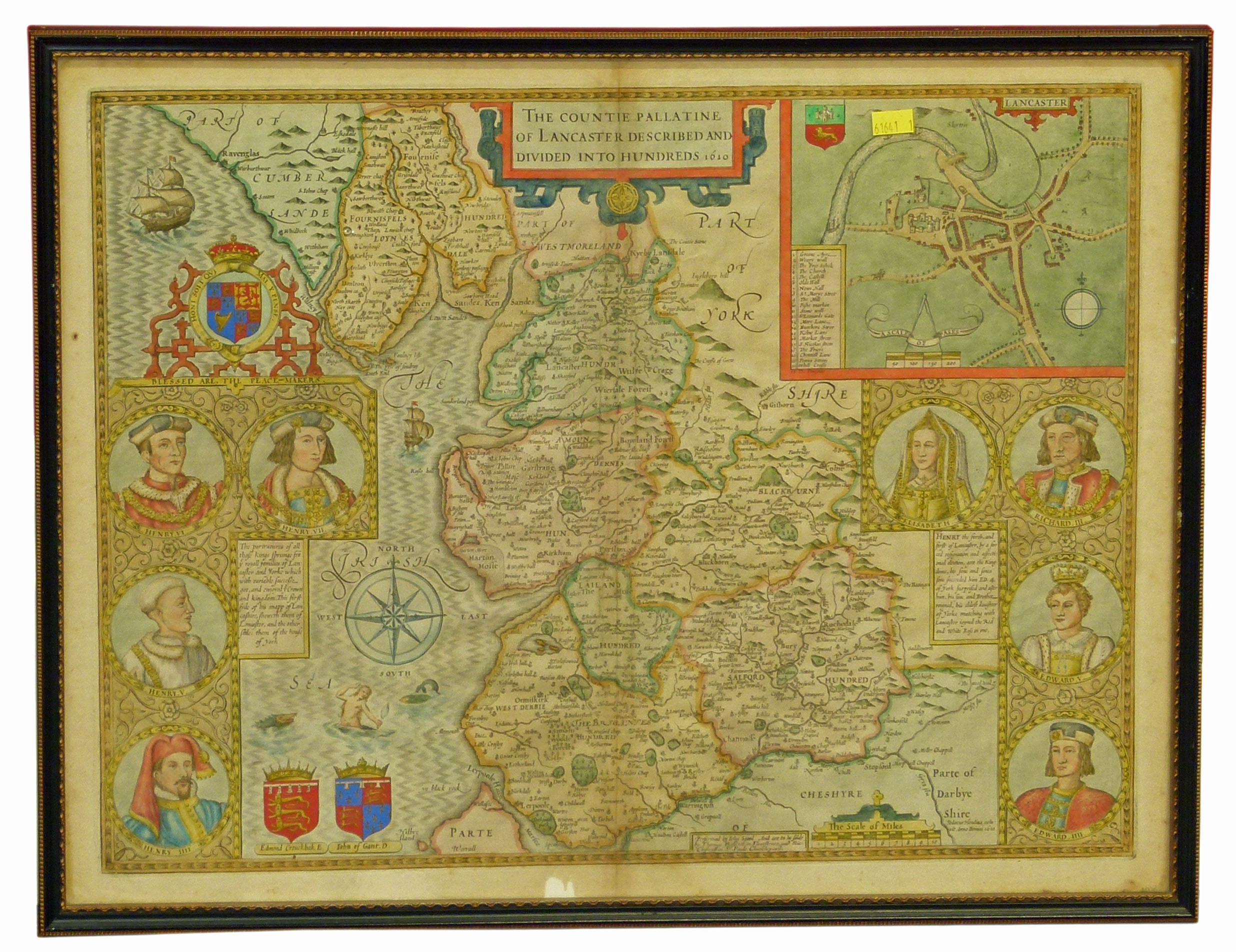 John Speede, Map of Lancaster, 1610. Condition reports not available for this auction