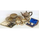 A selection of silver plated items Condition reports not available for this auction
