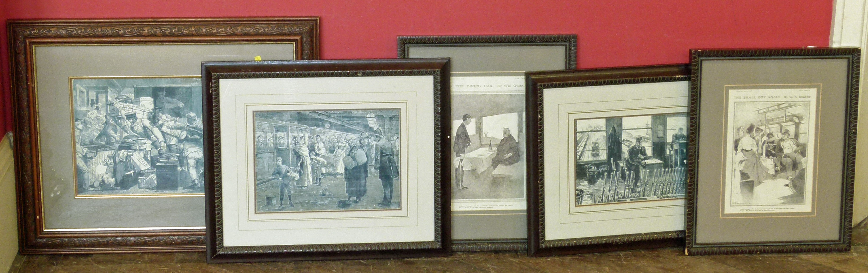 Framed pages copies from the Tatler and illustrated London news Condition reports not available
