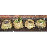 4 pre-cast garden planters in the form of tree stumps Condition reports not available for this