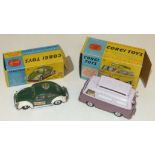 Corgi toys boxed Ford Thames"Airborne" caravan (420) with lilac body and boxed Volkswagen European