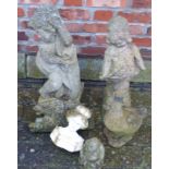 5 precast garden ornaments Condition reports not available for this auction