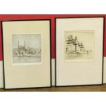 Two etchings of Indian views by Hans de Mierre Condition reports not available for this auction