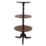 George III mahogany three tier dumb waiter.