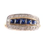 A sapphire and diamond dress ring,