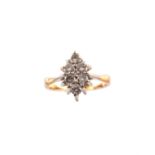 A diamond cluster ring,