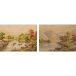 Charles A. Bool, "Near Betws-y-Coed" and "In the Highlands, Scotland", watercolours (2).