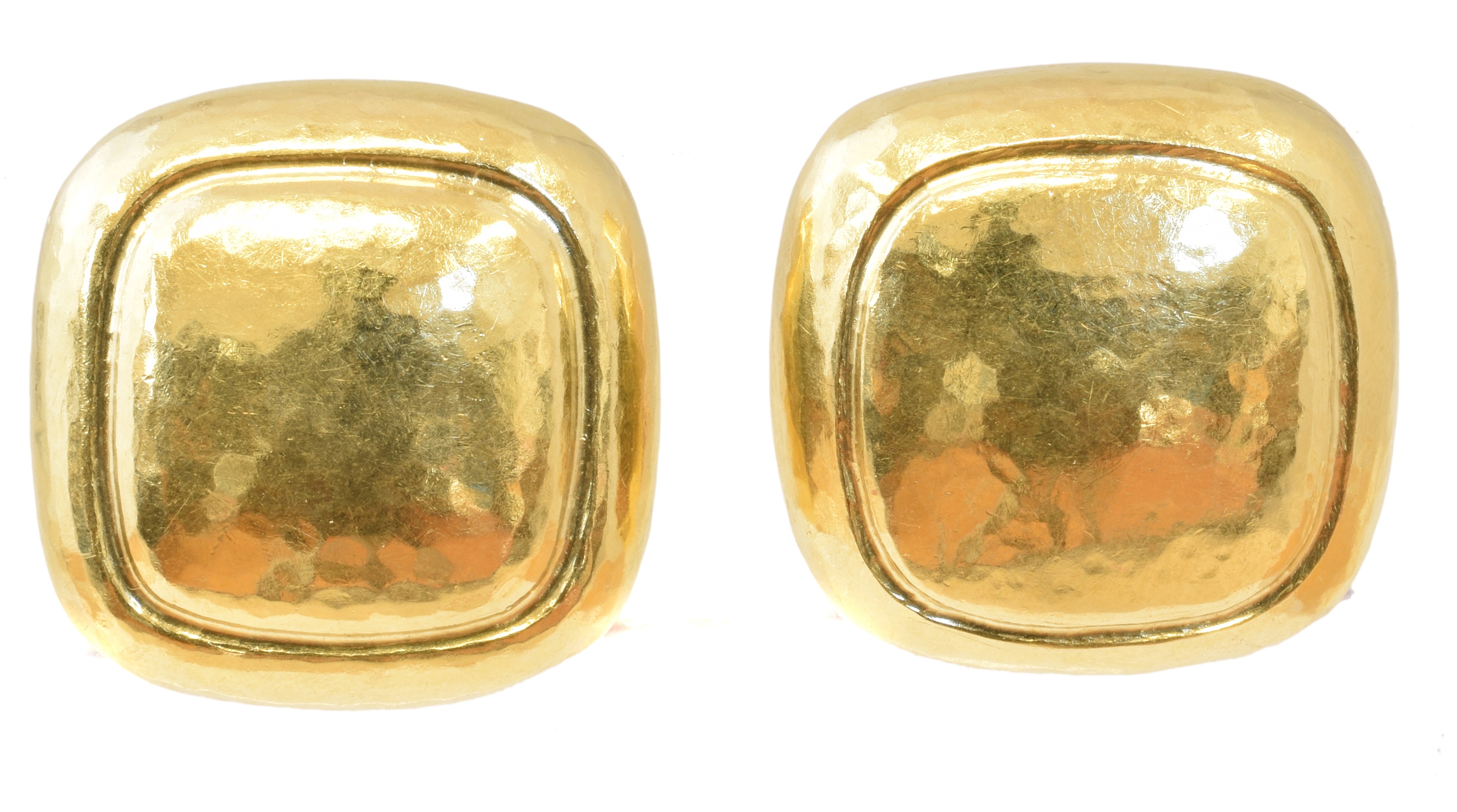 A pair of 18ct gold Leo de Vroomen earrings,