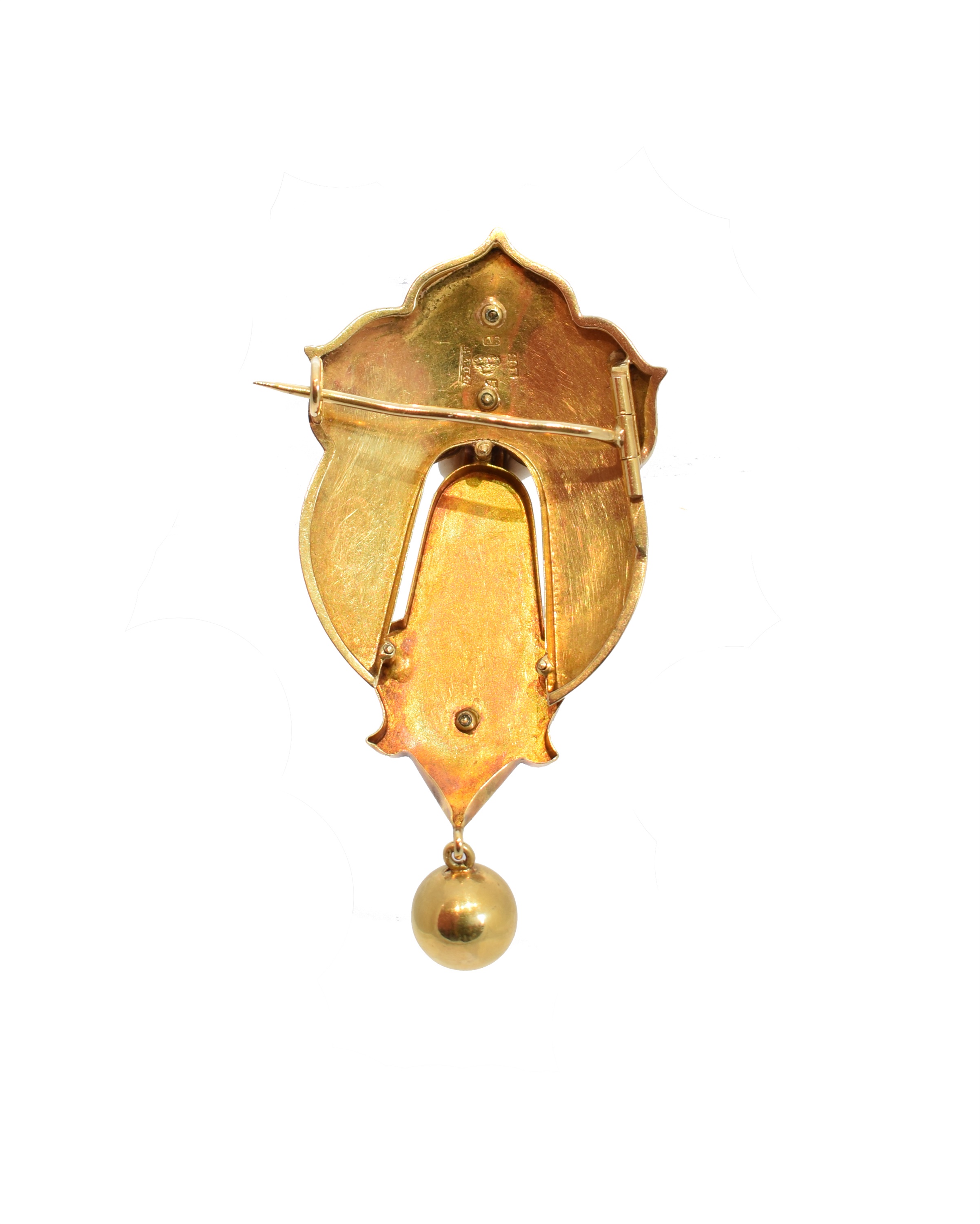 A late 19th century Swedish 18ct gold split pearl brooch by G Dahlgren & Co., - Image 2 of 2