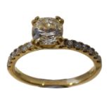 A diamond single stone ring,