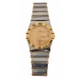 A gents stainless steel Omega Constellation quartz wristwatch,