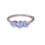 A diamond three stone ring,