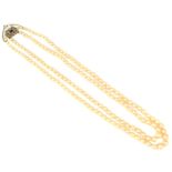 An 18ct gold sapphire and diamond cultured pearl necklace,