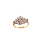 An 18ct gold diamond cluster ring,