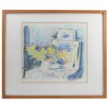 Hugh Barnden, pastel, The Dressing Table, Francis Kyle Gallery label verso, 13.5ins x 14.5ins (D)