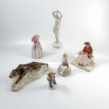 A group of 20th century figures, to include a Cheyne pottery figure by Gwendoline Parnell of a