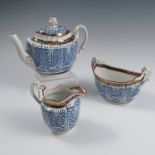 A Barr Worcester Royal Lily pattern tea set, comprising tea pot, tea pot stand, milk jug, sugar