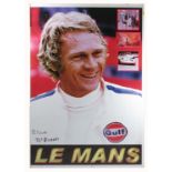 A Le Mans film poster, depicting Steve McQueen