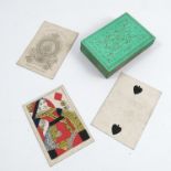 An Antique pack of Reynolds & Sons playing cards, fifty two cards with green and gilt backsCondition
