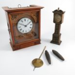 A 19th century Russian wall clock, by Moser, Moscow, height 11.5ins, together with a decorative